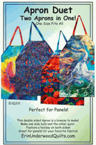 Double sided Duet Apron Pattern by Erin Underwood, one size fits most, perfect for showcasing holiday panels and hostess wear