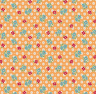Farmer's Daughter Feedsack fabric with marigold background and colorful small floral pattern by Lori Holt