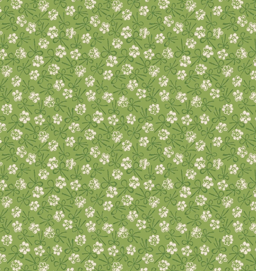 Farmer's Daughter Bonnet Thyme fabric by Lori Holt with white floral pattern on green background
