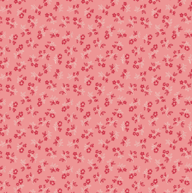 Farmer's Daughter vintage coral fabric with small floral pattern by Lori Holt for Riley Blake Designs