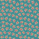 Farmer's Daughter Bouquet Raindrop floral fabric by Lori Holt teal background