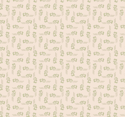 Farmer's Daughter Tractors Background fabric by Lori Holt featuring vintage tractor pattern on thyme background