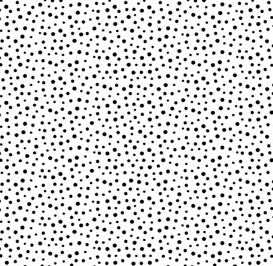 Panda Party irregular black dots on white fabric by Susy Bleasby for children's quilts