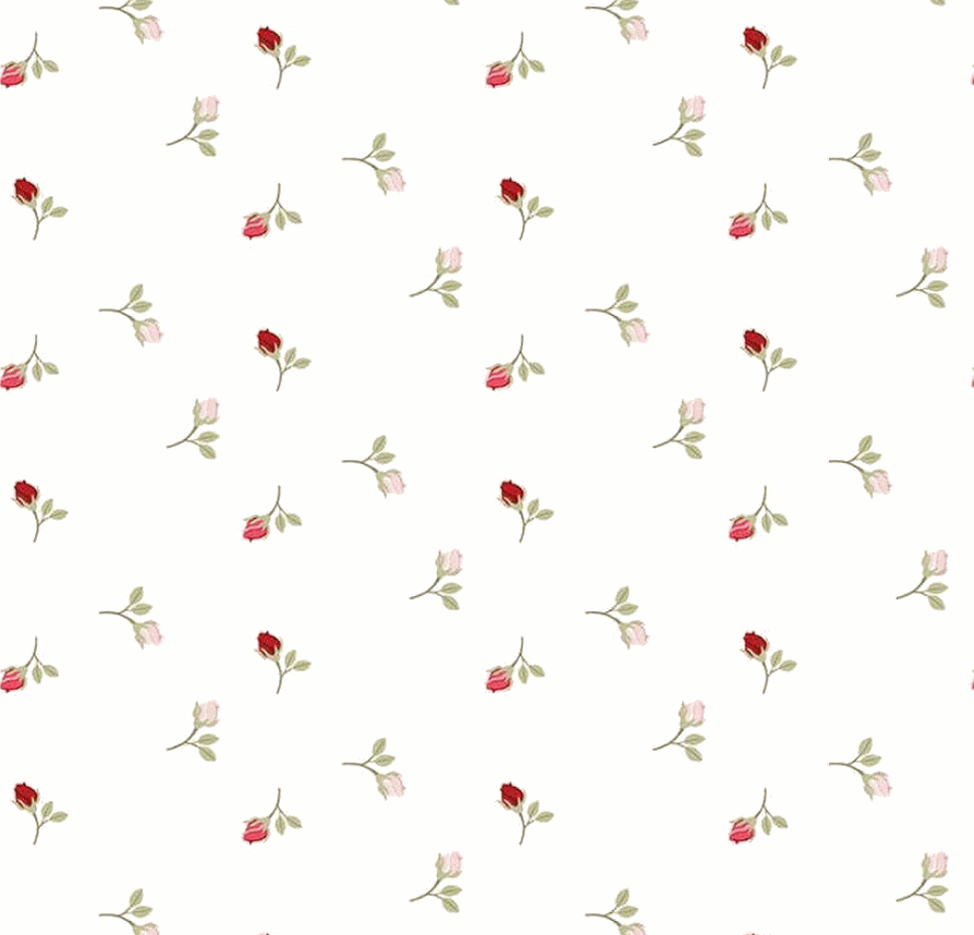 Sew in Love Rosebuds White quilting cotton fabric with delicate rosebuds and soft floral design
