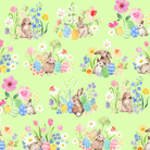 Spring Cheer fabric digital toile light olive by Heatherlee Chan for Clothworks