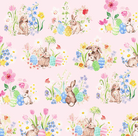 Spring Cheer digital toile fabric in light pink by Heatherlee Chan for Clothworks