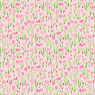 Spring Cheer digital light pink tulip fabric by Heatherlee Chan for Clothworks