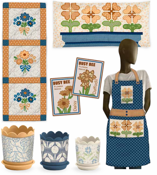Machine Embroidery Garden Accents USB by Lori Holt for home decor embroidery designs