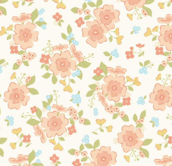 Mayflowers Quilt Kit backing fabric with floral print by Heather Briggs for 78 inch square quilt