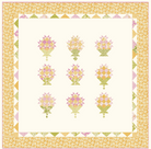 Bella Rose Quilt Society 2026 Summer Bouquet quilt border and binding options with four floral colorways for throw size quilt