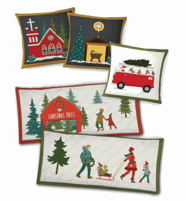 Machine Embroidery USB by Sandy Gervais Christmas pillow designs pre-order shipping October 2026