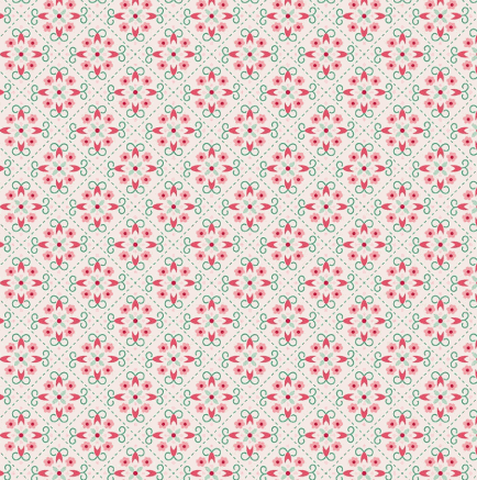 Berry & Sage Wildflowers fabric with vintage florals and warm latte tones by Lori Holt
