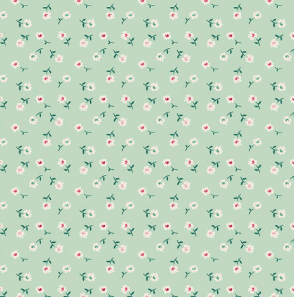 Berry & Sage Daisy Sage fabric with vintage florals and calico prints by Lori Holt