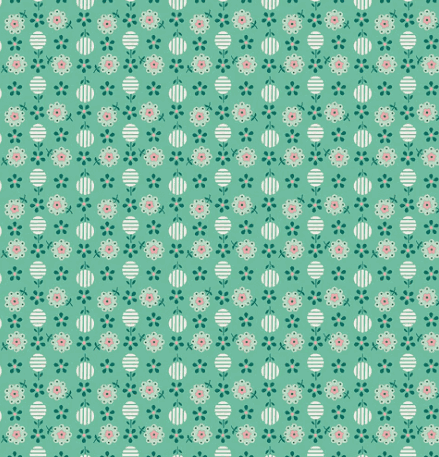 Berry & Sage Apron Leaf fabric by Lori Holt featuring vintage florals and calico prints in soft corals, sage, and warm latte tones