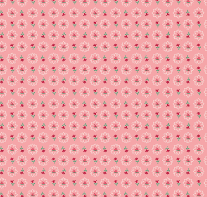 Berry & Sage Wildflowers fabric by Lori Holt in Heritage Coral with vintage florals and calico prints