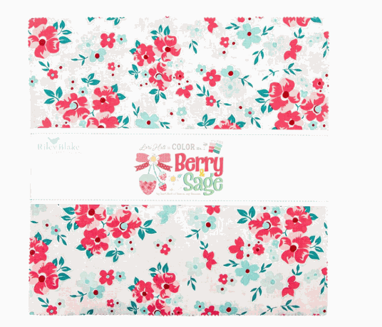 Berry & Sage Wildflowers 10 Inch Fabric Squares Stack by Lori Holt