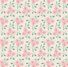 Wide back fabric featuring Berry & Sage wildflowers with soft corals, tea rose, cherry, sage, and latte tones by Lori Holt