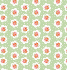 Peach Cobbler Tea Tin Rose Green fabric by Lily Ashbury for Riley Blake Designs in 1/2 yard increments