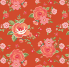 Peach Cobbler Heirloom Cinnamon fabric by Lily Ashbury for Riley Blake Designs with wild blooms and homespun textures
