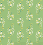 Peach Cobbler Daydream Green fabric by Lily Ashbury featuring wild blooms and homespun textures