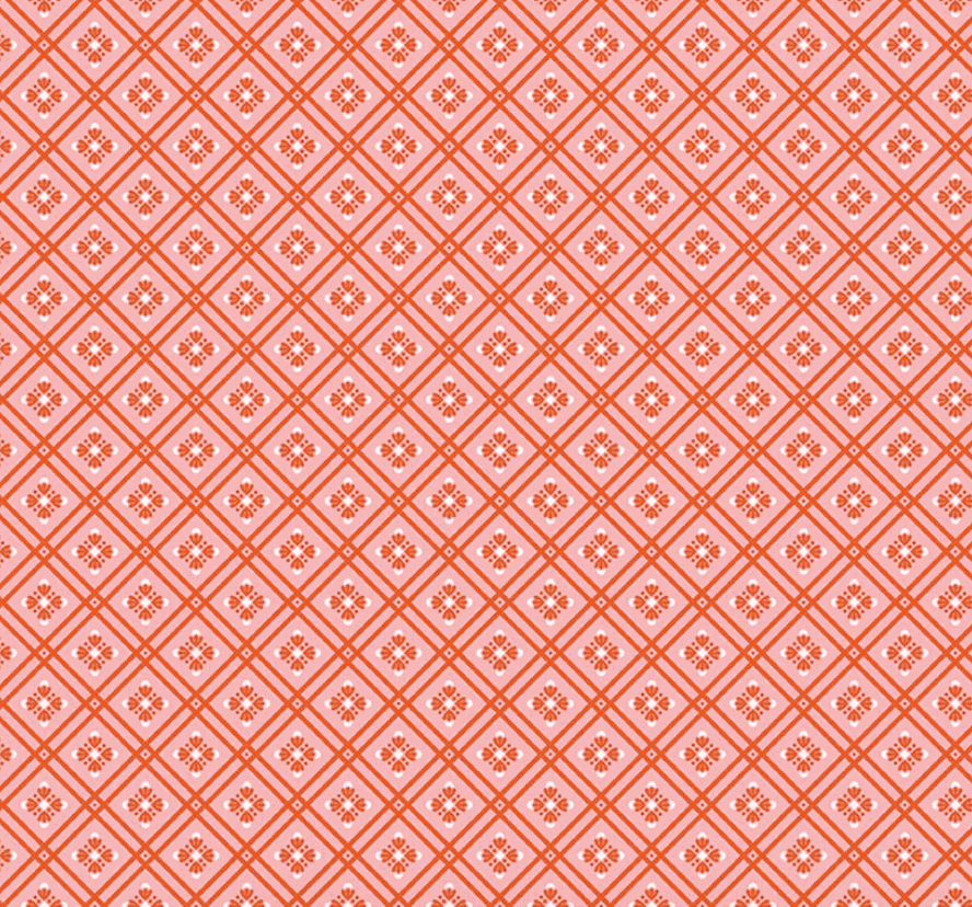 Peach Cobbler Arbor Pink fabric by Lily Ashbury for Riley Blake Designs with wild blooms and homespun texture