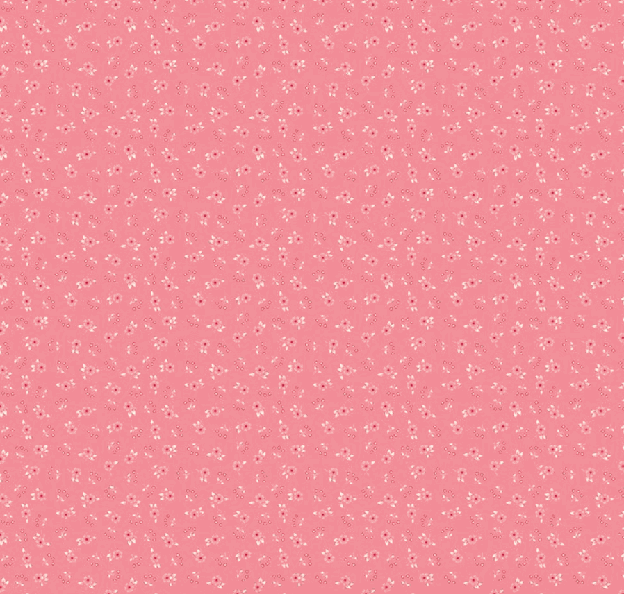 Peach Cobbler Meadow Pink fabric by Lily Ashbury with wild blooms and homespun texture