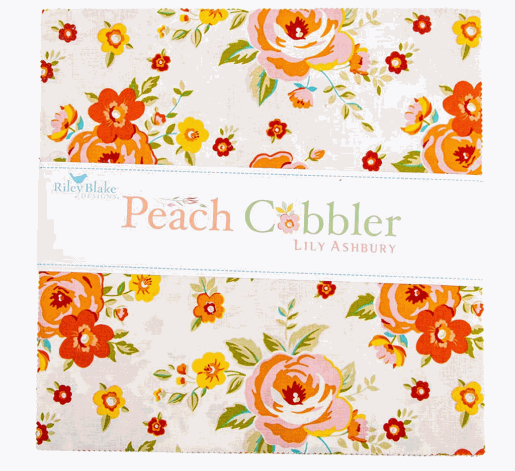 Peach Cobbler 10" fabric stacker by Lily Ashbury for Riley Blake Designs featuring wild blooms and homespun textures