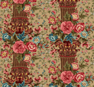 Lost Gardens of Heligan column stripe fabric in caramel by Michelle Yeo for Henry Glass & Co