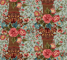 Lost Gardens of Heligan Column Stripe fabric in light teal by Michelle Yeo for Henry Glass & Co