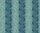 Floral Awning Stripe fabric in blue from Lost Gardens of Heligan collection by Michelle Yeo for Henry Glass & Co