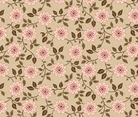 Lost Gardens of Heligan Bachelor Buttons fabric in caramel and pink by Michelle Yeo for Henry Glass & Co