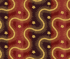 Lost Gardens of Heligan serpentine stripe fabric in red by Michelle Yeo for Henry Glass & Co