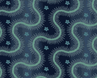 Lost Gardens of Heligan Serpentine Stripe fabric in Prussian Blue by Michelle Yeo for Henry Glass & Co