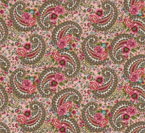 Pink paisley fabric from Lost Gardens of Heligan collection by Michelle Yeo for Henry Glass & Co