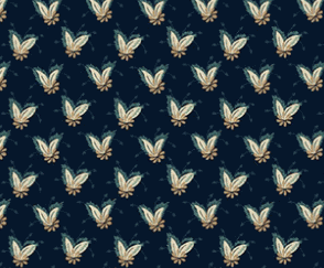 Lost Gardens of Heligan fabric by Michelle Yeo in Prussian Blue, antique print quilt-inspired design