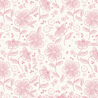 Sweet Pink floral and gingham fabric in cream by My Mind's Eye for Riley Blake Designs