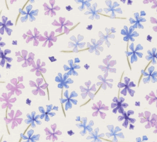 Delphinium by Janet Clare Lilac Florals fabric 24651-11 Snowdrop by Moda Fabrics sold in half-yard increments