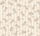 Little Ones by Makower UK coral fabric with bunny pattern, sold in half-yard increments