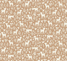 Little Ones by Makower UK fabric Deer Brown MU-193-V sold in half-yard increments