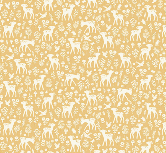 Little Ones by Makower UK fabric with yellow deer pattern sold by half yard