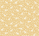 Little Ones by Makower UK fabric with yellow deer pattern sold by half yard