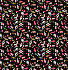 Not Scary Halloween fabric with friendly ghosts and witches in vibrant pink, orange, grey, and green tones by Jill & Rani for Poppie Cotton