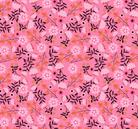 Not Scary Halloween fabric with playful ghosts and witches in pink and orange by Poppie Cotton