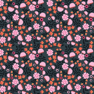Not Scary fabric collection grey pumpkin pie pattern by Jill & Rani for Poppie Cotton