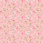 Not Scary fabric with playful pink Halloween-themed sweets and friendly ghosts by Jill & Rani for Poppie Cotton