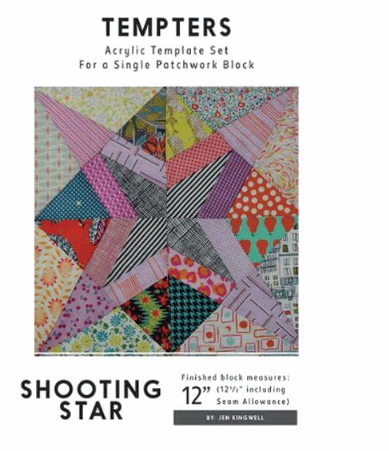 Shooting Star Tempter Templates acrylic set for 12-inch patchwork block by Jen Kingwell Designs