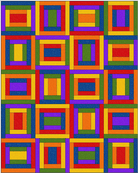 Six-Pack Party County Courthouses colorful quilt pattern showcasing fabric six-pack bundles