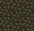 Northern Christmas whimsical trees fabric pattern by Teresa Kogut in black with folk art animals and festive motifs