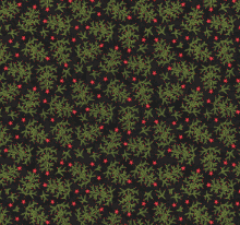 Northern Christmas whimsical trees fabric pattern by Teresa Kogut in black with folk art animals and festive motifs