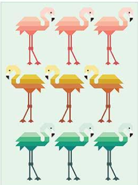 Florence Flamingo Quilt Kit featuring Popcorn fabric collection by Elizabeth Hartman for Moda Fabrics, 59x79 inches, pre-order shipping November 2026